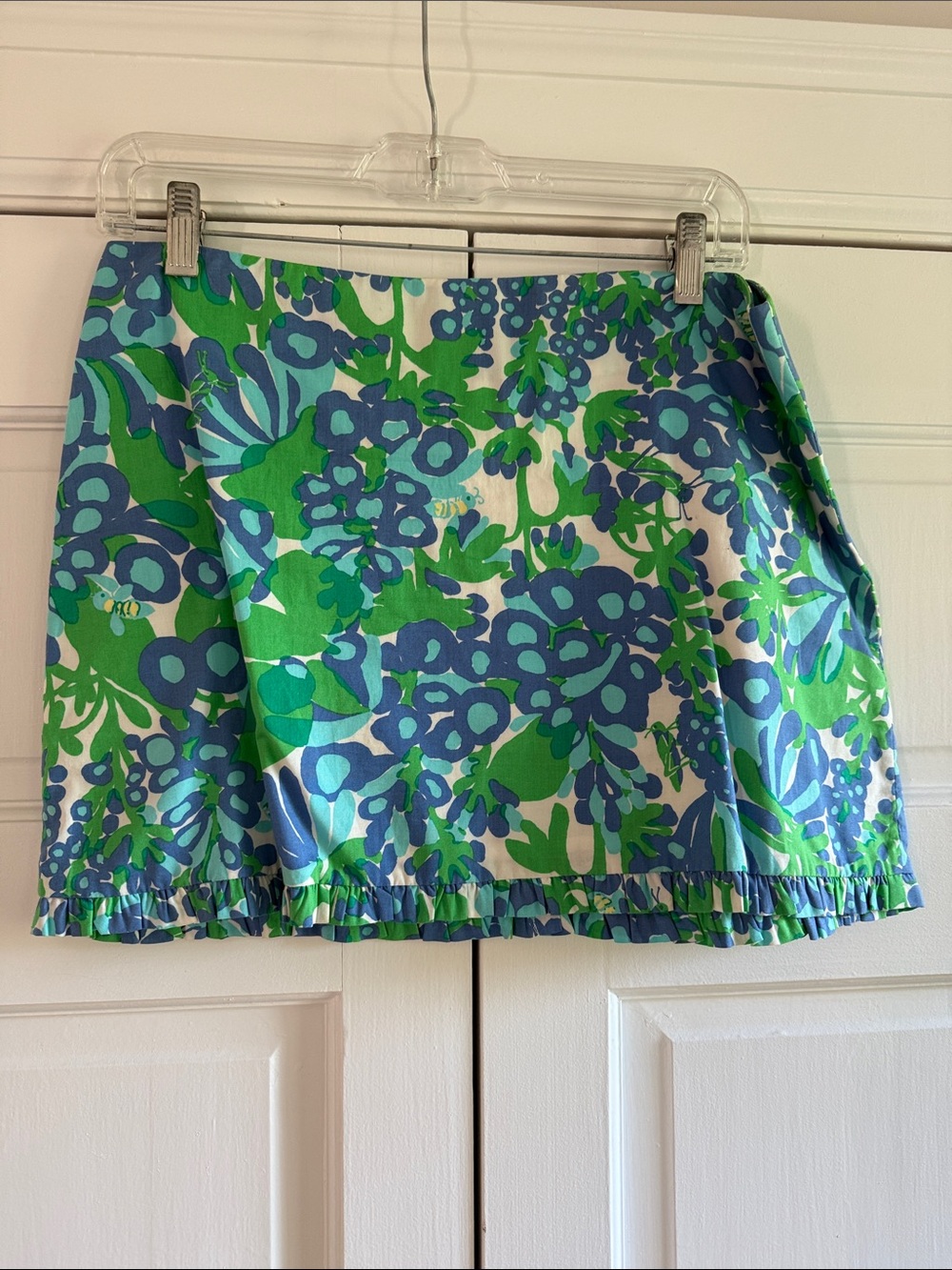 Lilly Pulitzer Blue & Green Floral Mini Skirt - Picture 1 of 3